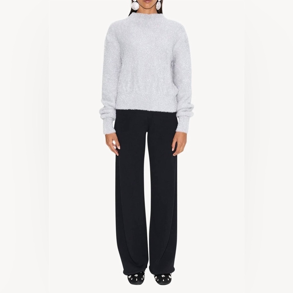 Oko Metallic Knit Sweater In Satellite Silver
SIMON MILLER